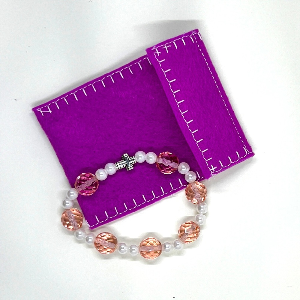 (2/$30) Handmade Bracelet and Hand-sewn Pouch